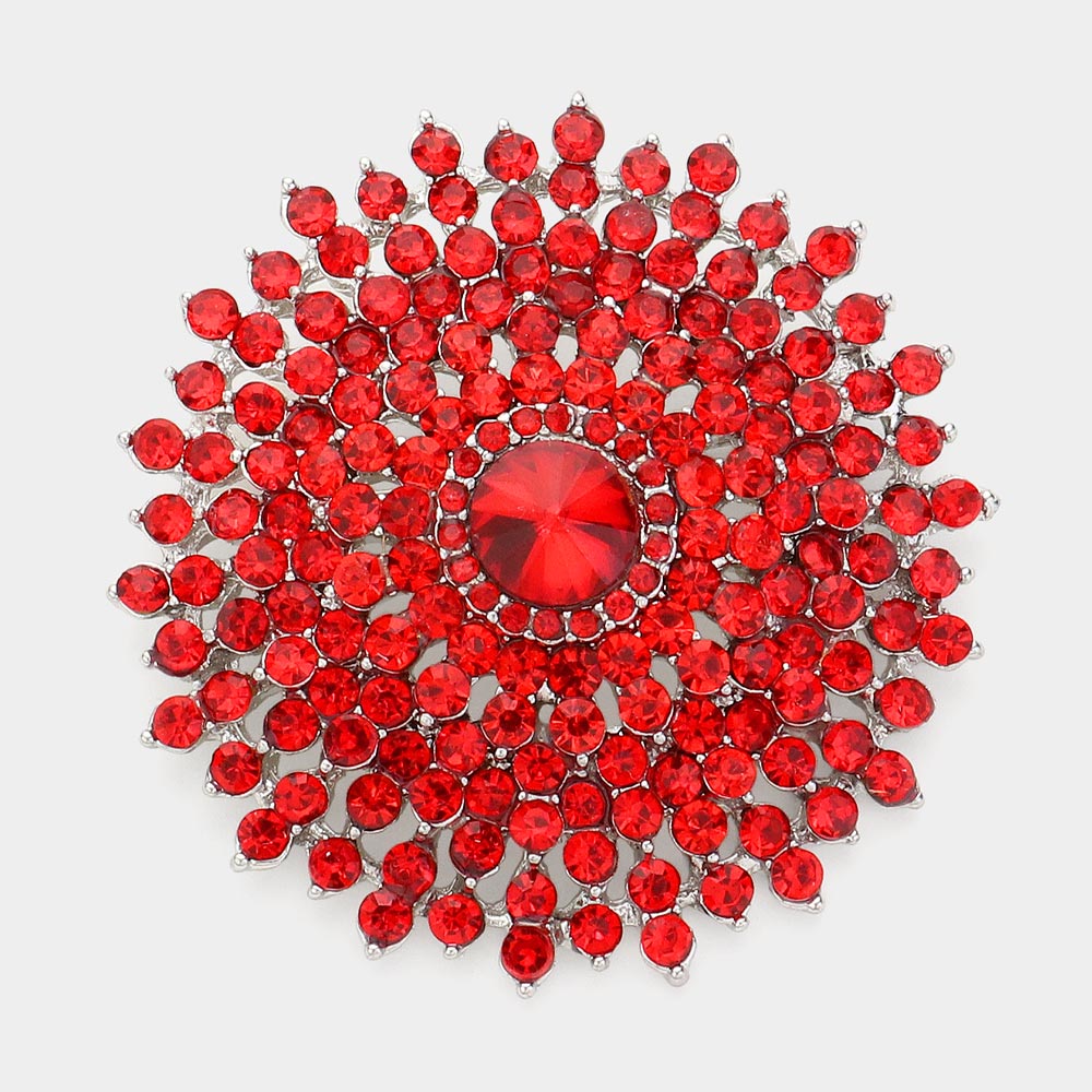Madeline Love Red Glass Crystal Bubble Pin Brooch