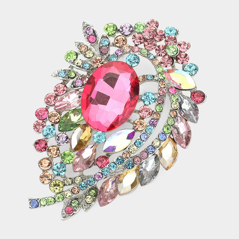 Madeline Love Multi Oval Stone Accented Bouquet Pin Brooch