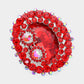Madeline Love Red Oval Glass Crystal Double Flower Pin Brooch - Brooches