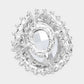 Madeline Love Red Oval Glass Crystal Double Flower Pin Brooch - Brooches - desc