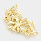 Madeline Love AB, Gold Crystal Stone Paved Flower Pin Brooch - Brooches - desc