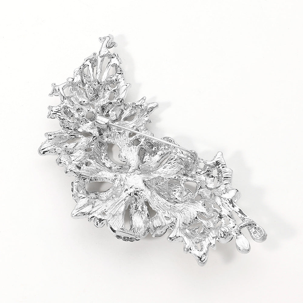 Madeline Love Red Crystal Stone Paved Flower Pin Brooch - Brooches - extra