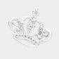 Madeline Love Red Stone Embellished Crown Pin Brooch - Brooches - desc