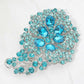 Madeline Love Aqua Glass Stone Flower Pin Brooch