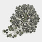 Madeline Love Black Diamond, Hematite Glass Stone Flower Pin Brooch