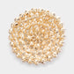Madeline Love Gold Pearl Cluster Round Pin Brooch - Brooches - desc