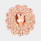 Madeline Love Peach Oval Stone Centered Pin Brooch - Brooches