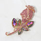 Madeline Love Gold, Vitrail Medium Multi Stone Embellished Metal Tulip Flower Pin Brooch - Brooches - desc