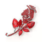 Madeline Love Red Multi Stone Embellished Metal Tulip Flower Pin Brooch - Brooches