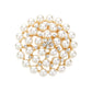 Madeline Love Gold Rhinestone Pointed Pearl Pin Brooch / Pendant - Brooches - desc