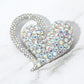 Madeline Love AB Stone Paved Heart Pin Brooch - Brooches