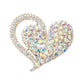 Madeline Love AB, Gold Stone Paved Heart Pin Brooch - Brooches - desc