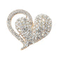 Madeline Love Gold Stone Paved Heart Pin Brooch - Brooches - desc