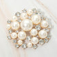 Madeline Love Cream, Gold Pearl Cluster Pin Brooch - Brooches