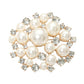 Madeline Love Cream, Gold Pearl Cluster Pin Brooch - Brooches - desc