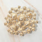 Madeline Love Cream, Gold Pearl Cluster Pin Brooch - Brooches - extra