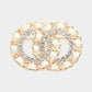 Madeline Love White Stone Embellished Double Open Circle Link Pin Brooch - Brooches