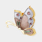 Madeline Love Brown Colored Metal Butterfly Magnetic Brooch - Brooches