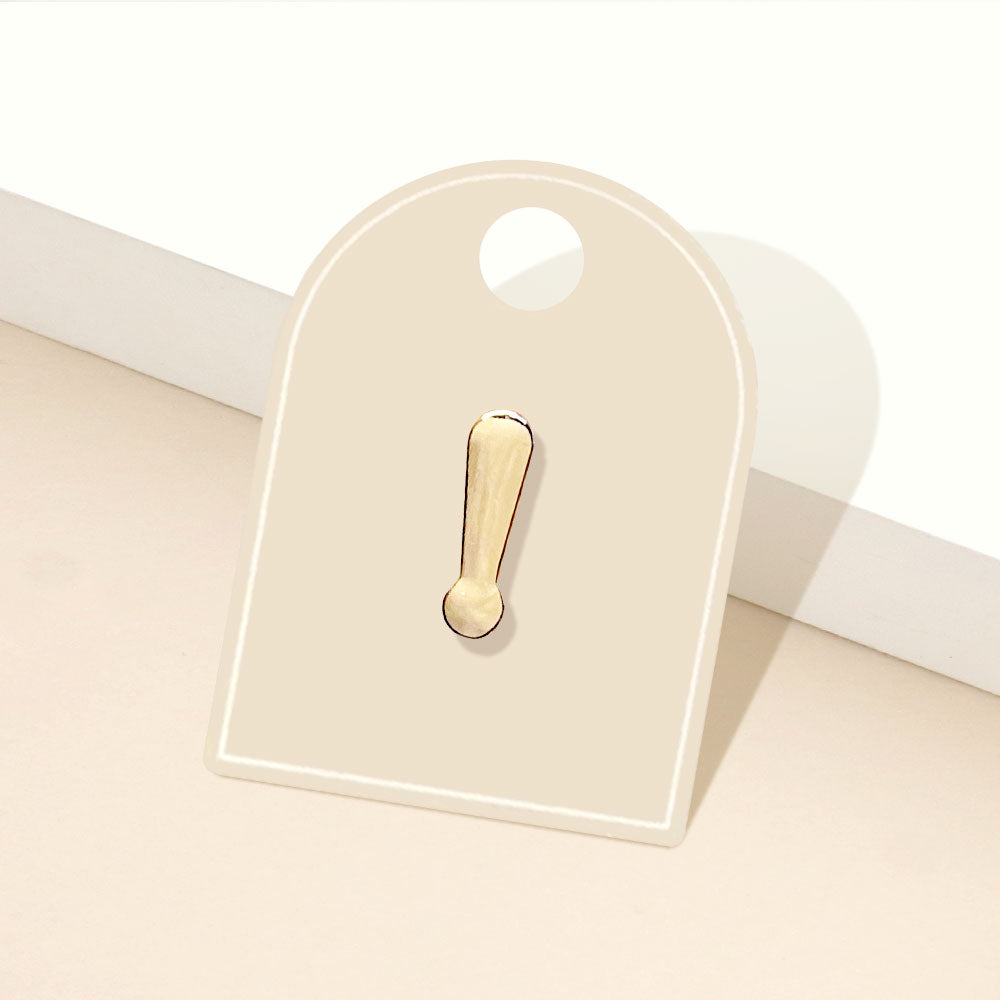 Madeline Love Gold Metal Exclamation Mark Lapel Mini Pin Brooch - Brooches