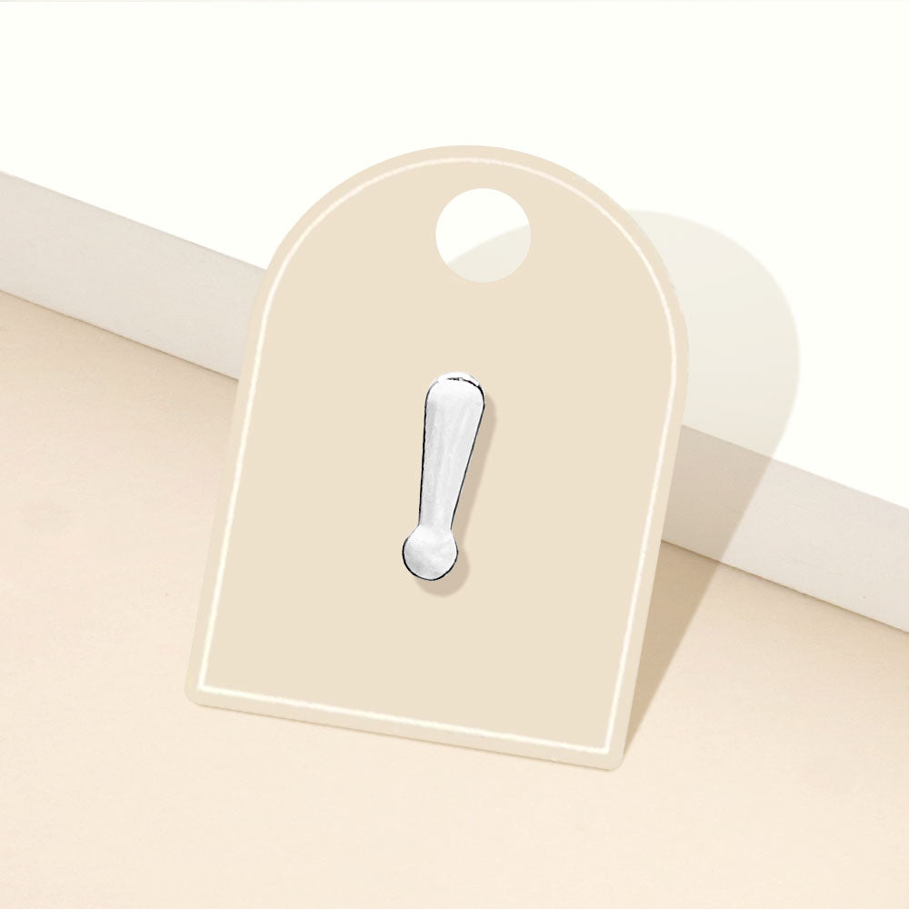 Madeline Love Silver Metal Exclamation Mark Lapel Mini Pin Brooch - Brooches