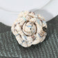 Madeline Love White Enamel Flower Number Five Pointed Tweed Flower Pin Brooch Hair Clip - Brooches