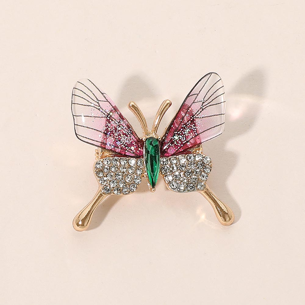 Madeline Love Fuchsia Sparkling Wing Butterfly Pin Brooch