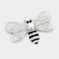 Madeline Love AB, Silver Rhinestone Honey Bumble Bee Pin Brooch - Brooches