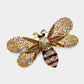 Madeline Love Brown Rhinestone Honey Bumble Bee Pin Brooch - Brooches