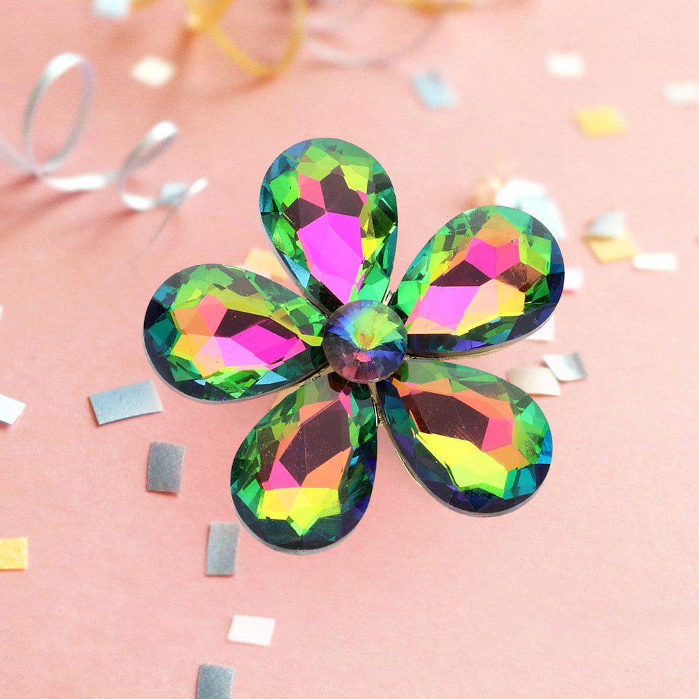 Madeline Love Default Crystal Rhinestone Flower Brooch - Brooches