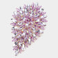 Madeline Love Gold, Lavender Flower Centered Marquise Stone Cluster Vine Pin Brooch - Brooches