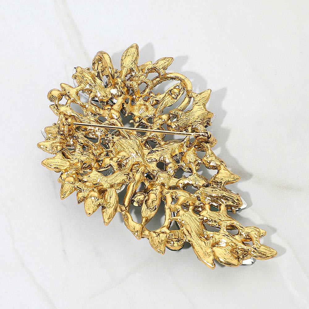 Madeline Love Emerald Crystal Bouquet Pin Brooch / Pendant - Brooches - extra