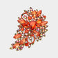Madeline Love Orange Crystal Bouquet Pin Brooch / Pendant - Brooches