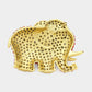 Madeline Love Gold, Red Rhinestone Pave Elephant Pin Brooch - Brooches - desc