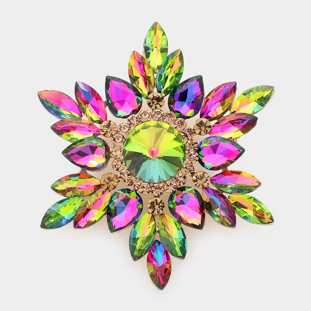 Madeline Love Default Marquise Stone Cluster Pin Brooch - Brooches
