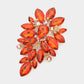 Madeline Love Orange Marquise Stone Cluster Embellished Pin Brooch - Brooches