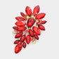 Madeline Love Red Marquise Stone Cluster Embellished Pin Brooch - Brooches