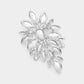 Madeline Love Silver Marquise Stone Cluster Embellished Pin Brooch - Brooches - desc