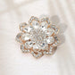 Madeline Love Clear, Gold Glass Stone Flower Pin Brooch