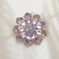 Madeline Love Lavender Glass Stone Flower Pin Brooch