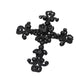 Madeline Love Jet Black Elegant Stone Embellished Cross Pin Brooch - Brooches - desc
