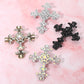 Madeline Love Lt Col Topaz Elegant Stone Embellished Cross Pin Brooch - Brooches - extra
