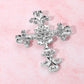 Madeline Love Clear, Silver Elegant Stone Embellished Cross Pin Brooch - Brooches - extra