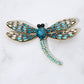 Madeline Love Blue Sparkling Stone Embellished Dragonfly Pin Brooch - Brooches