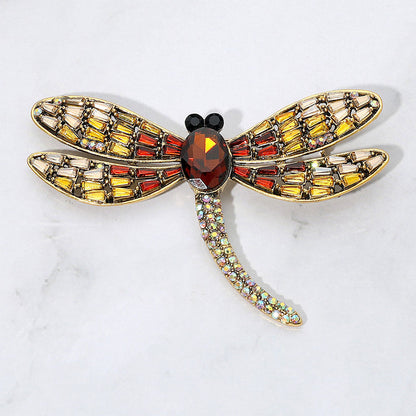 Madeline Love Brown Sparkling Stone Embellished Dragonfly Pin Brooch - Brooches
