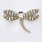 Madeline Love Clear, Gold Sparkling Stone Embellished Dragonfly Pin Brooch - Brooches