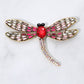 Madeline Love Pink Sparkling Stone Embellished Dragonfly Pin Brooch - Brooches