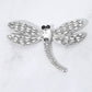 Madeline Love Clear, Silver Sparkling Stone Embellished Dragonfly Pin Brooch - Brooches