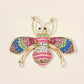 Madeline Love Gold, Light, Multi Pearl Crystal Embellished Tiny Pearl Wing Honey Bee brooch - Brooches