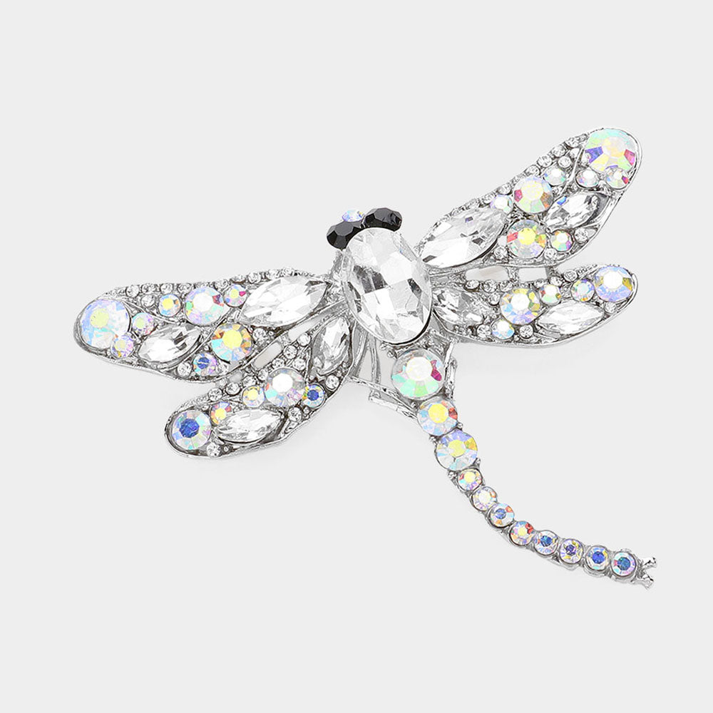 Madeline Love Clear Stone Embellished Dragonfly Pin Brooch - Brooches