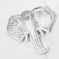 Madeline Love Clear, Rhodium Rhinestone Pave Elephant Pin Brooch - Brooches - extra